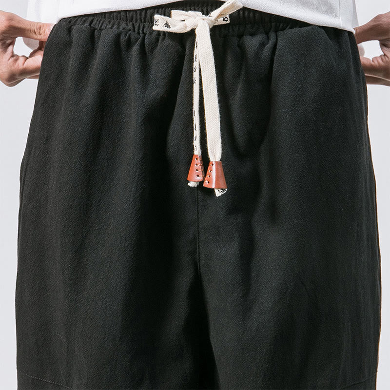 Buddha Stonesメンズ 無地 シンプル ドローストリングデザイン コットン ハーレムパンツ ポケット付き - image 14
