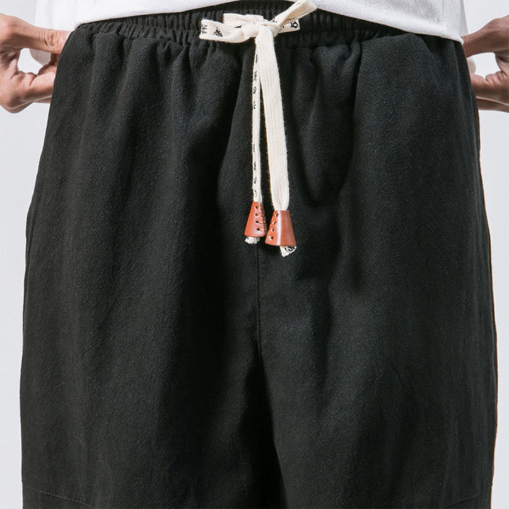 Buddha Stonesメンズ 無地 シンプル ドローストリングデザイン コットン ハーレムパンツ ポケット付き - image 14