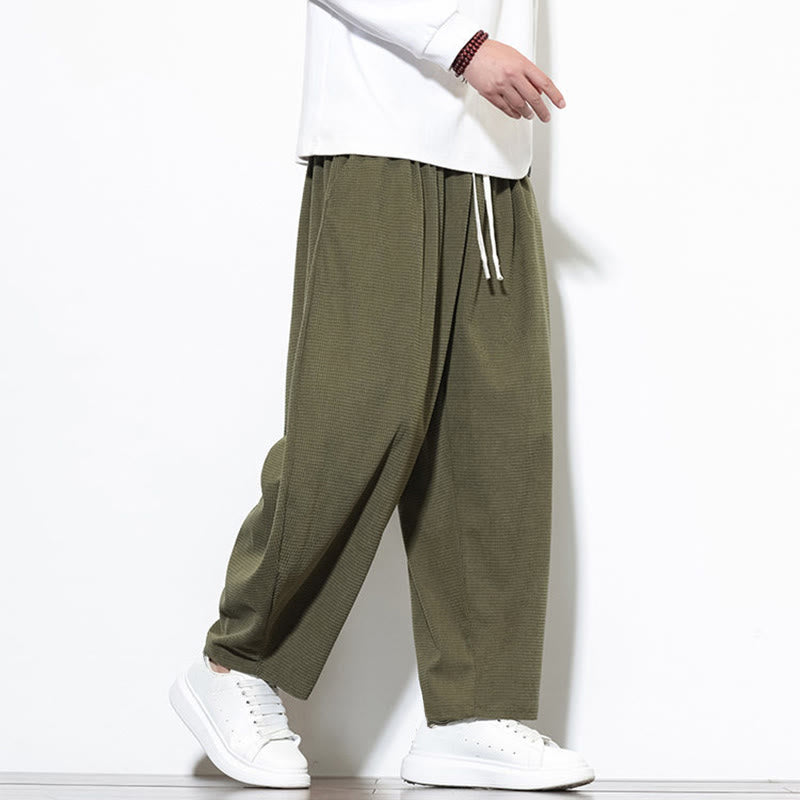 Buddha Stonesメンズ 無地 ピュアコットン コーデュロイ アンクル丈 ハーレムパンツ ポケット付き - image 2