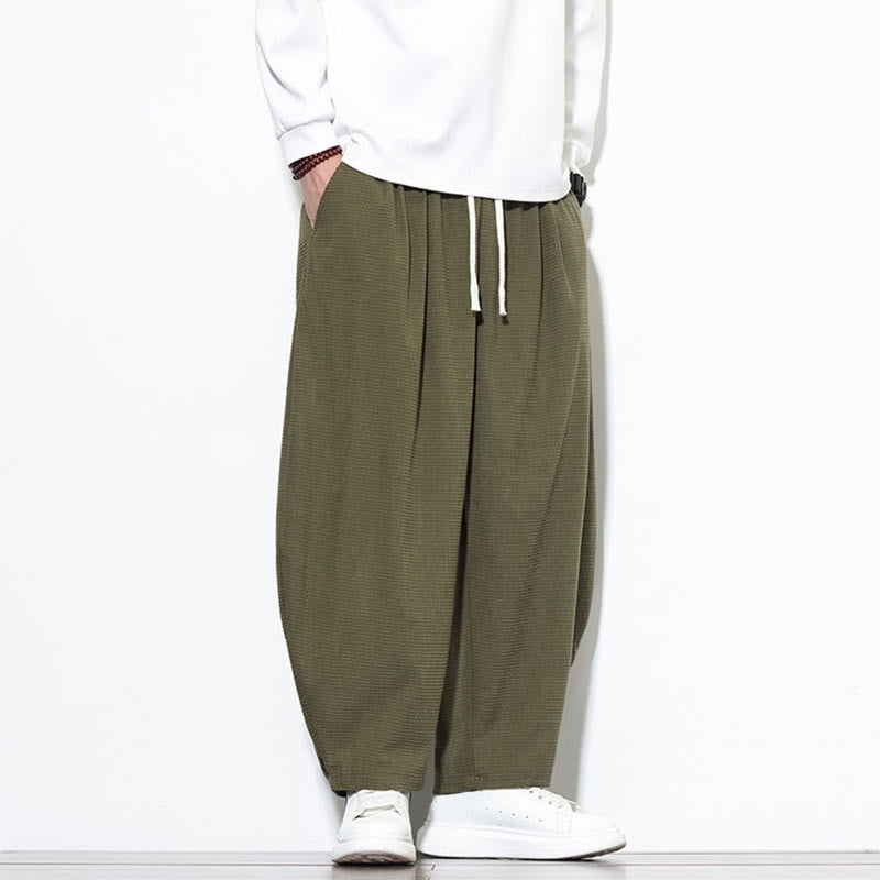 Buddha Stonesメンズ 無地 ピュアコットン コーデュロイ アンクル丈 ハーレムパンツ ポケット付き - image 5