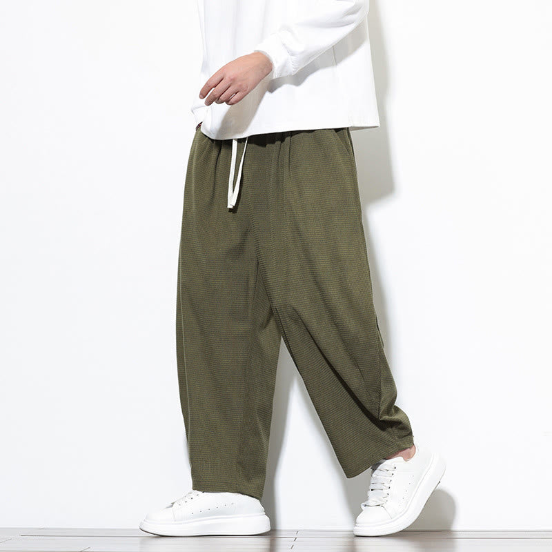 Buddha Stonesメンズ 無地 ピュアコットン コーデュロイ アンクル丈 ハーレムパンツ ポケット付き - image 1