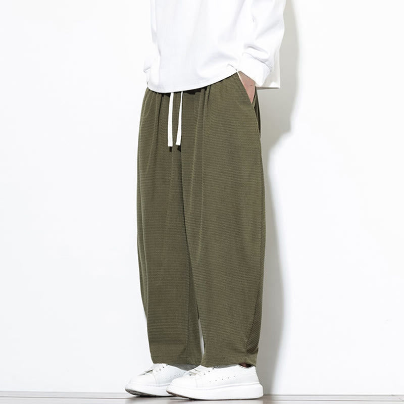 Buddha Stonesメンズ 無地 ピュアコットン コーデュロイ アンクル丈 ハーレムパンツ ポケット付き - image 3