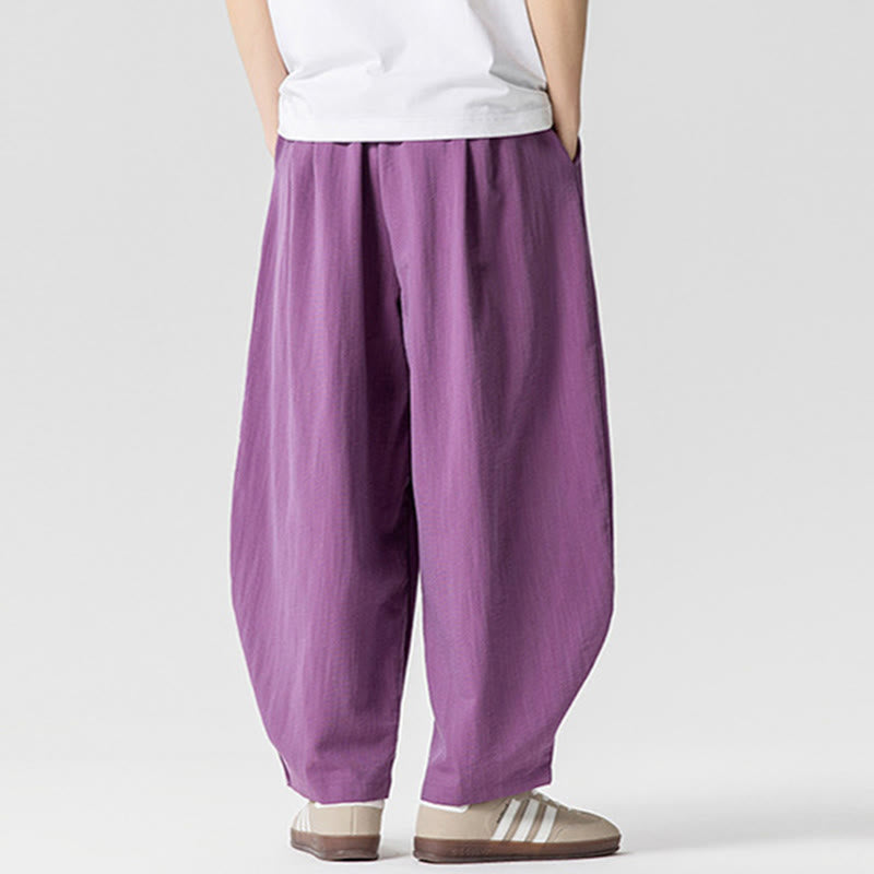Buddha Stones夏 純色 ドローストリング メンズ コットン アンクル丈 パンツ ポケット付き - image 29