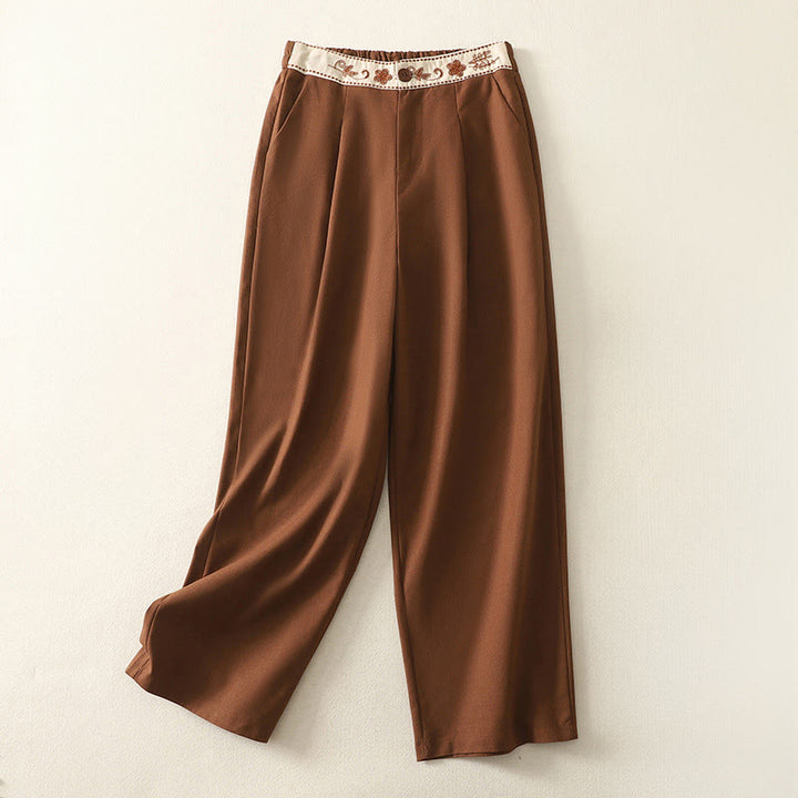 Buddha Stones刺繍柄ポリエステルレディースワイドレッグパンツ（ポケット付き） - シエナ - US12、 UK/AU16、 EU44 (2XL) - image 20