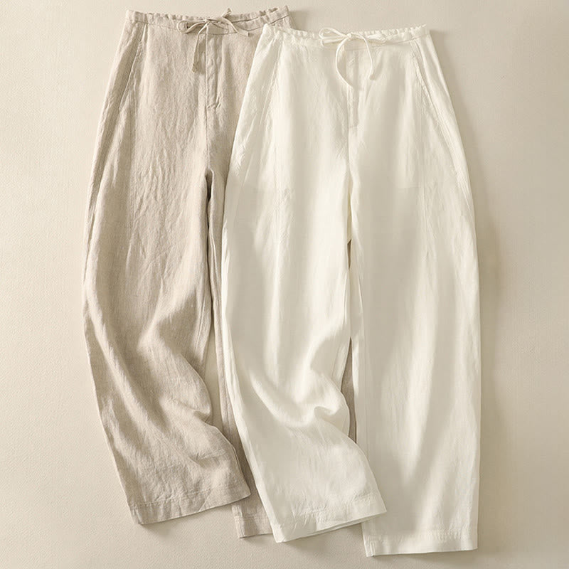 Buddha Stonesカジュアル 無地 ロープ レディース コットンパンツ ポケット付き - image 13