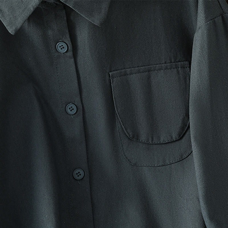 Buddha Stonesカジュアル レディース 長袖 スタンドカラー コットンシャツ ポケット付き - image 7