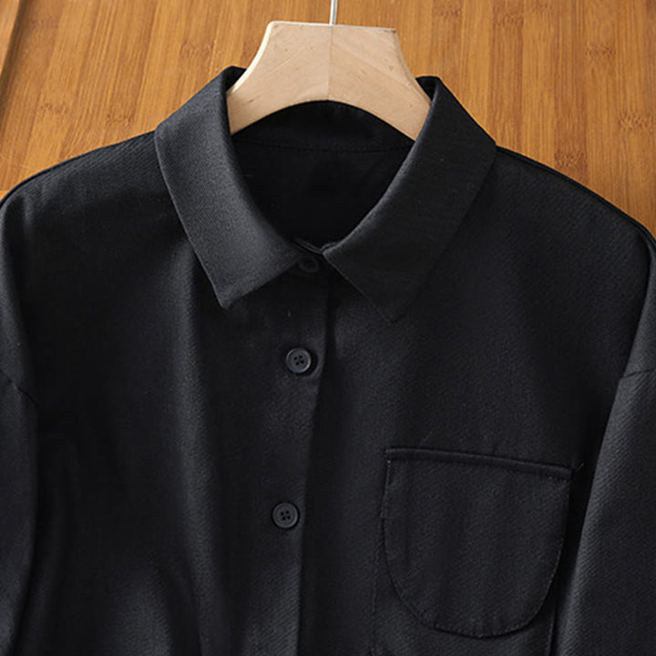 Buddha Stonesカジュアル レディース 長袖 スタンドカラー コットンシャツ ポケット付き - image 14