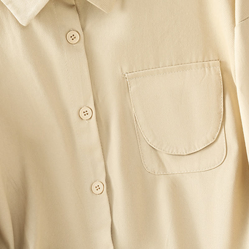 Buddha Stonesカジュアル レディース 長袖 スタンドカラー コットンシャツ ポケット付き - image 23