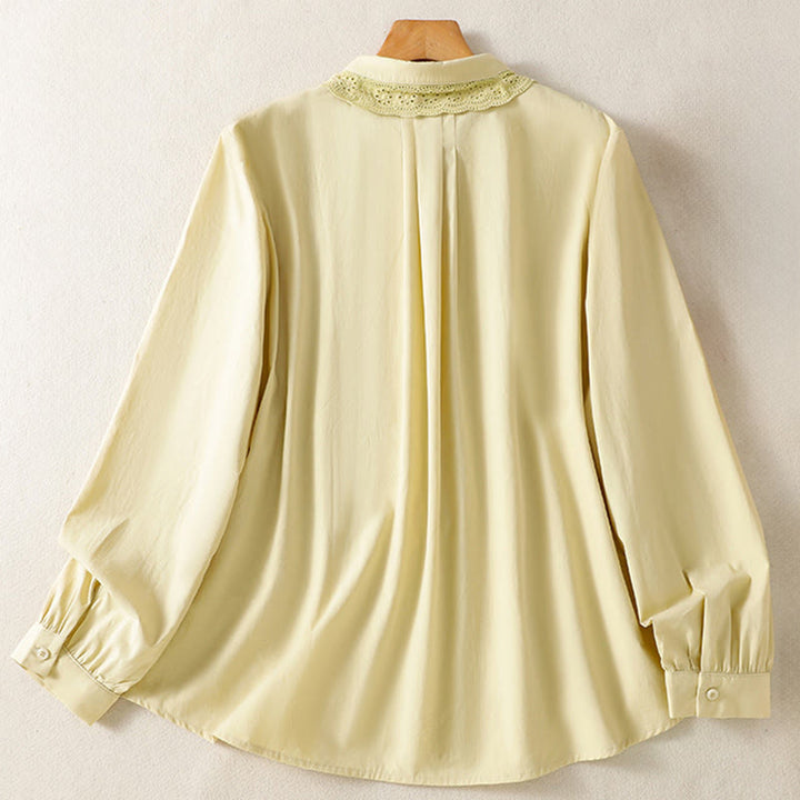 Buddha Stonesカジュアル レディース 長袖 レースラペル コットンシャツ - image 10