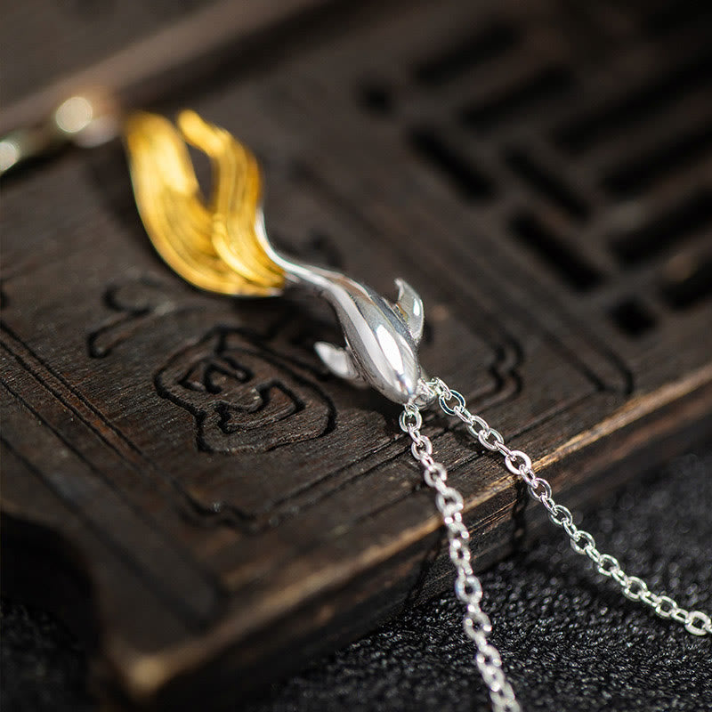 Buddha Stones925スターリングシルバー ゴールデン鯉幸運のネックレスペンダント - image 4