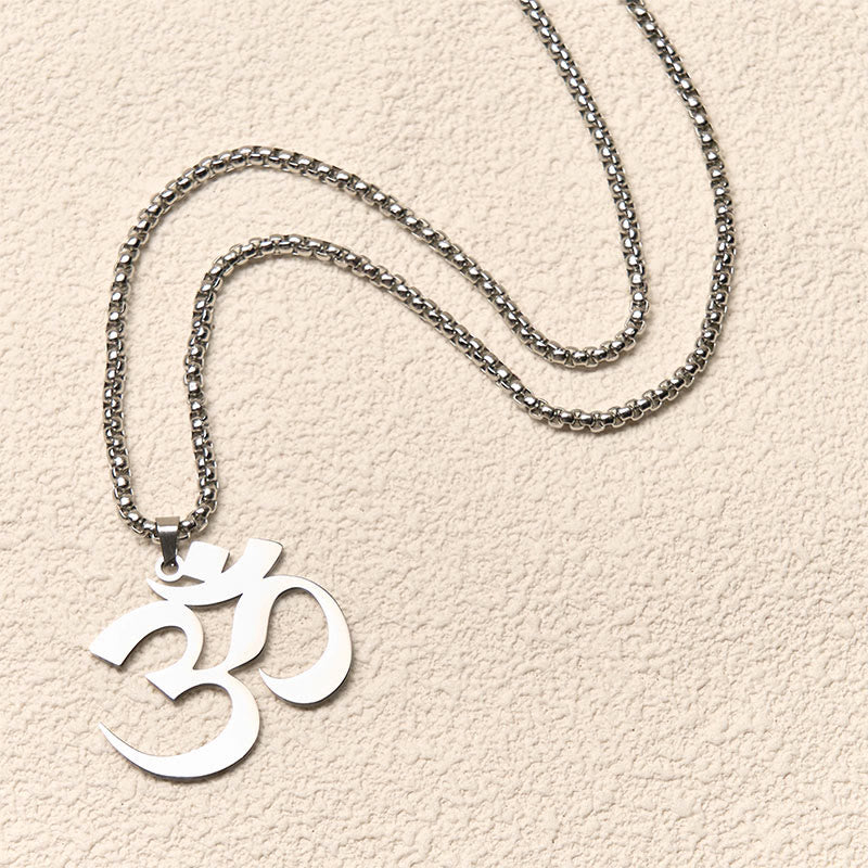 Buddha Stonesオムシンボル マントラ ステンレススチール フォーカスネックレスペンダント - image 12