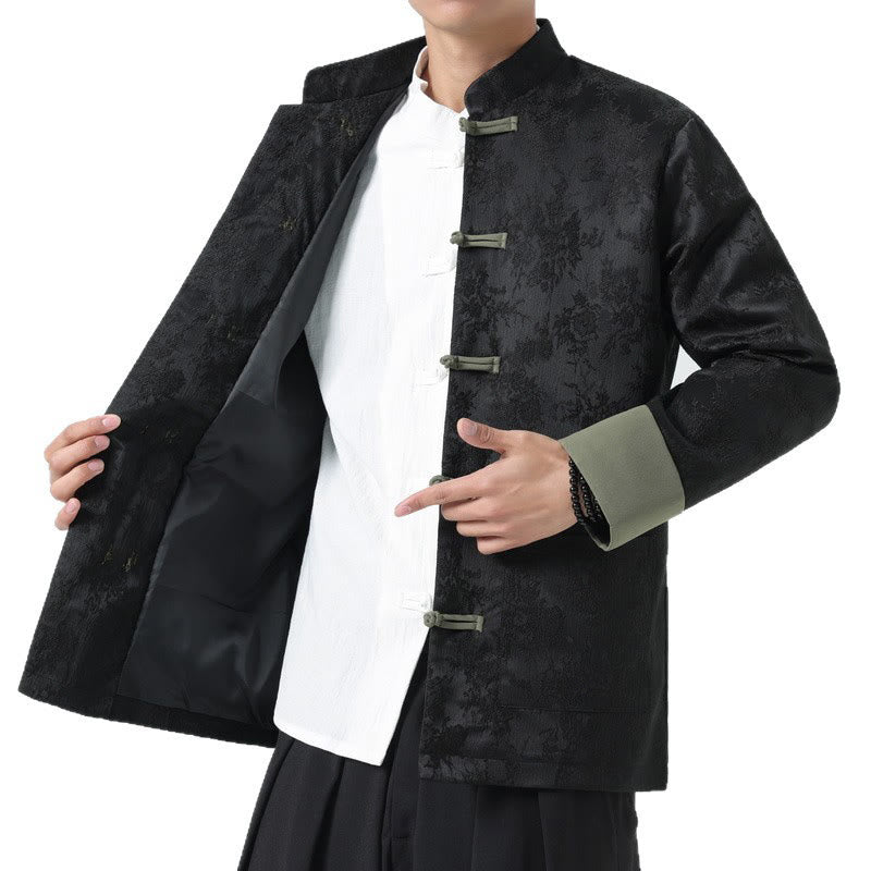 Buddha Stonesジャカード フロッグボタン 長袖 メンズ コットンジャケット タンスーツ ポケット付き - image 11