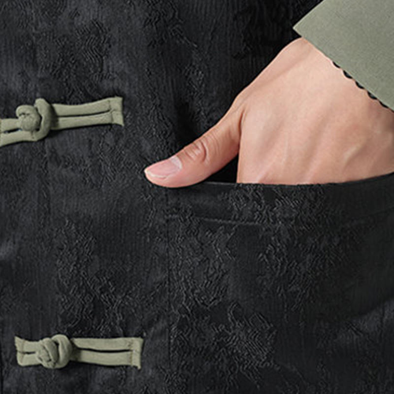 Buddha Stonesジャカード フロッグボタン 長袖 メンズ コットンジャケット タンスーツ ポケット付き - image 10