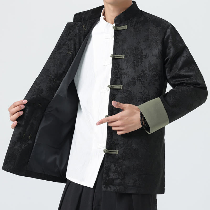 Buddha Stonesジャカード フロッグボタン 長袖 メンズ コットンジャケット タンスーツ ポケット付き - image 6