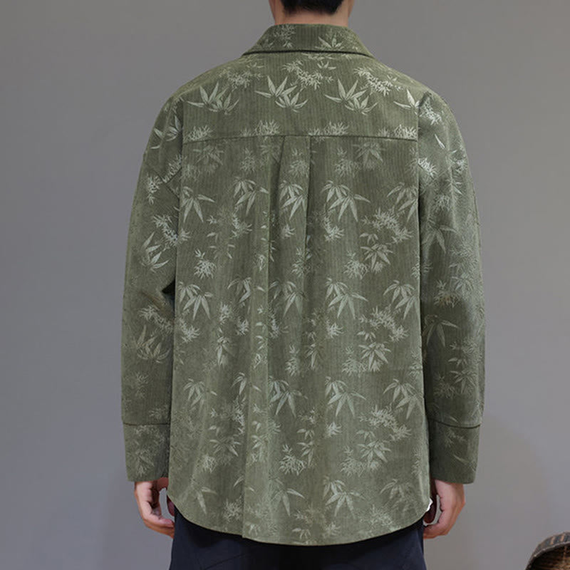 Buddha Stonesジャカードの葉柄カエルボタン長袖メンズコットンタンスーツジャケット - image 20