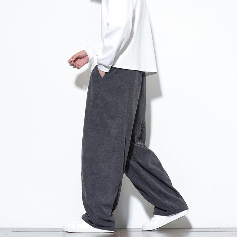 Buddha Stonesプレーンドローストリング ピュアコットンコーデュロイ メンズ ハーレムパンツ ポケット付き - image 15