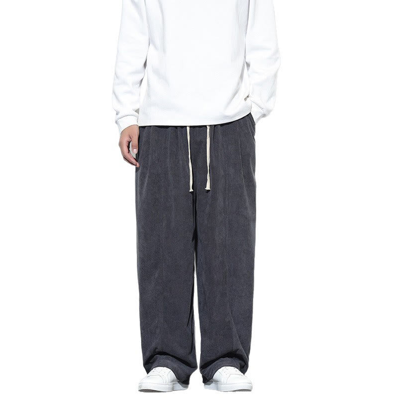 Buddha Stones無地 ドローストリング ピュアコーデュロイ メンズ ハーレムパンツ ポケット付き - image 19