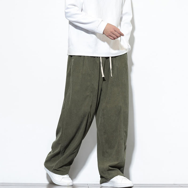 Buddha Stonesプレーンドローストリング ピュアコットンコーデュロイ メンズ ハーレムパンツ ポケット付き - image 7