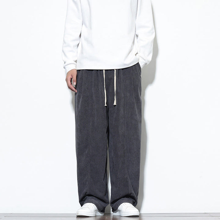 Buddha Stonesプレーンドローストリング ピュアコットンコーデュロイ メンズ ハーレムパンツ ポケット付き - スレートグレー - US/UK/AU46、 EU56 (5XL) - image 10