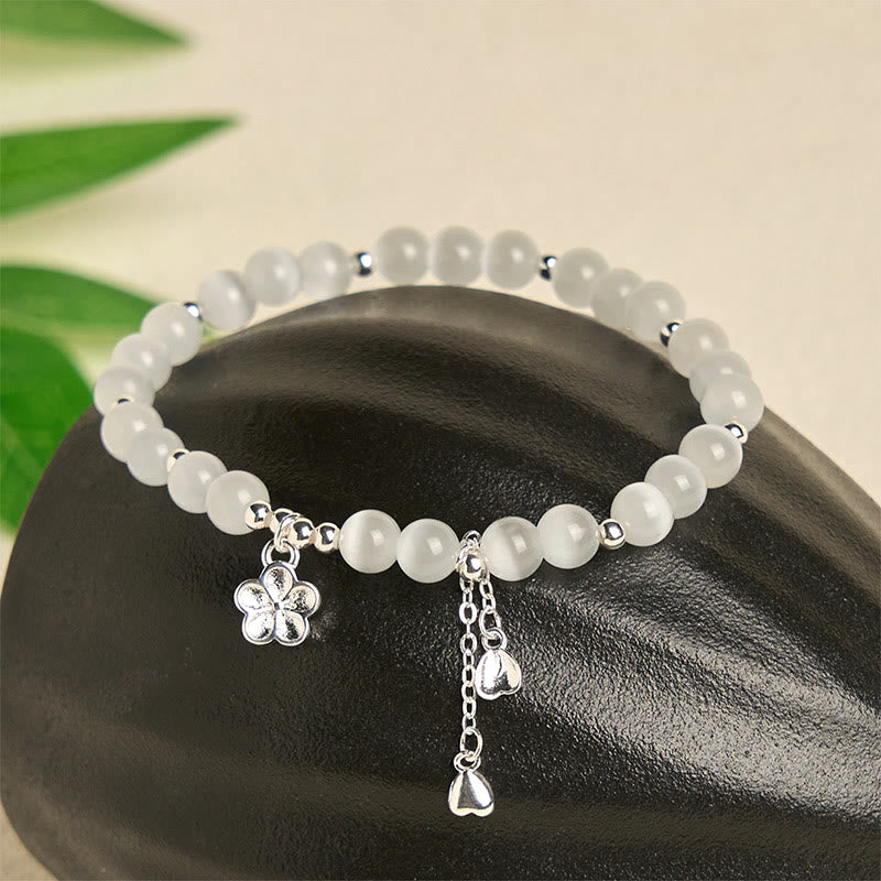 Buddha Stones天然キャッツアイ 桜 平和ブレスレット - image 1