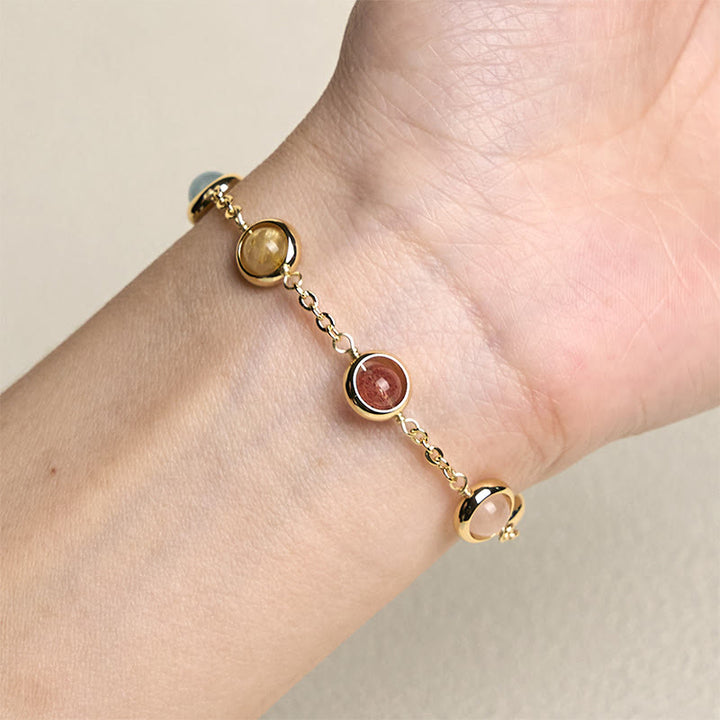 Buddha Stonesカラフルクリスタル アメジスト ストロベリークォーツ バランスブレスレット - image 15