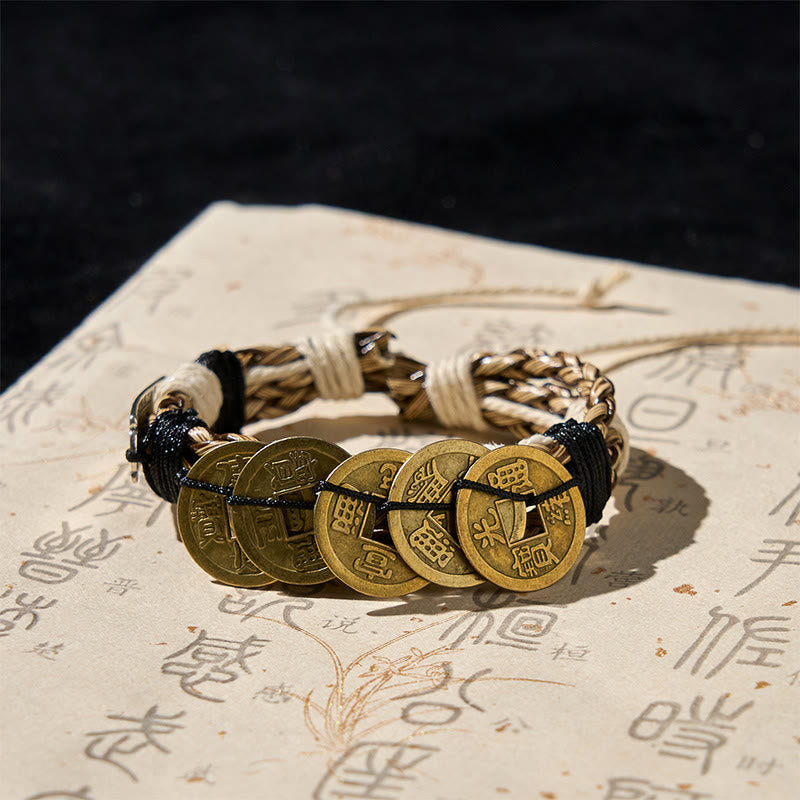 Buddha Stones五帝銭 お守り 護符 ロープブレスレット  - 五帝銭（手首周り：15～19cm） - image 0