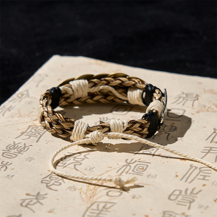 Buddha Stones五帝銭 お守り 護符 ロープブレスレット  - image 3