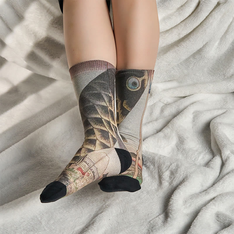 Buddha Stonesカジュアル鯉富士山 マイクロクルー メンズ レディース ユニセックス ソックス - image 6