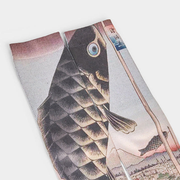 Buddha Stonesカジュアル鯉富士山 マイクロクルー メンズ レディース ユニセックス ソックス - image 2