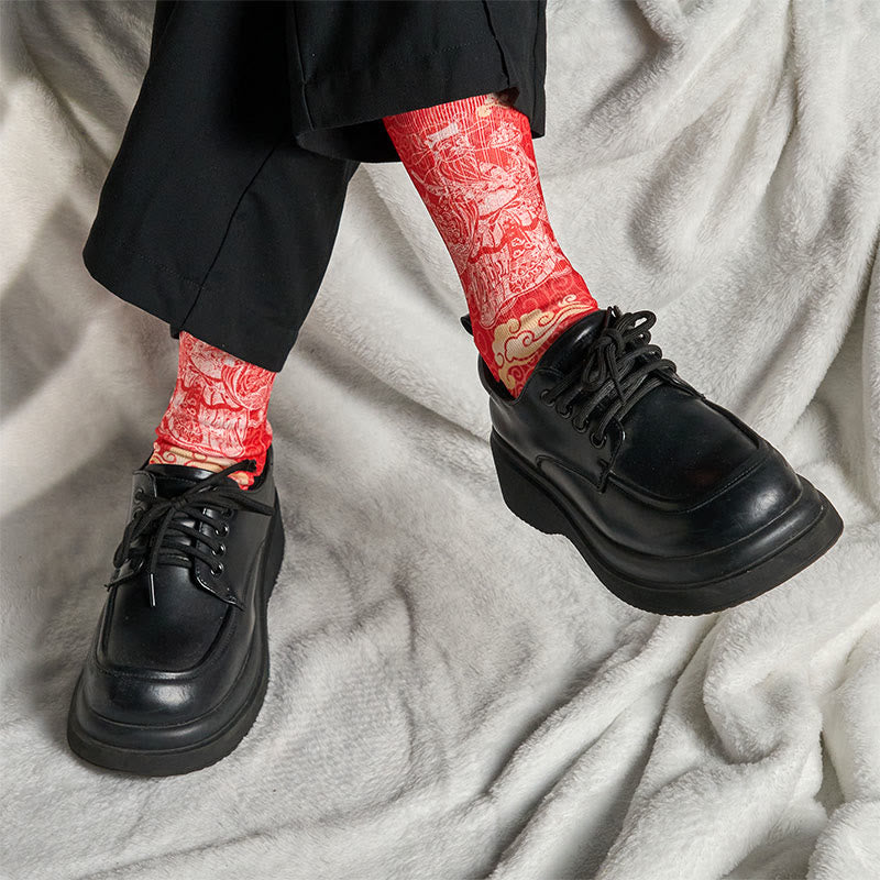 Buddha Stonesカジュアル 富の神 縁起の良い雲 マイクロクルー メンズ レディース ユニセックス ソックス - image 6