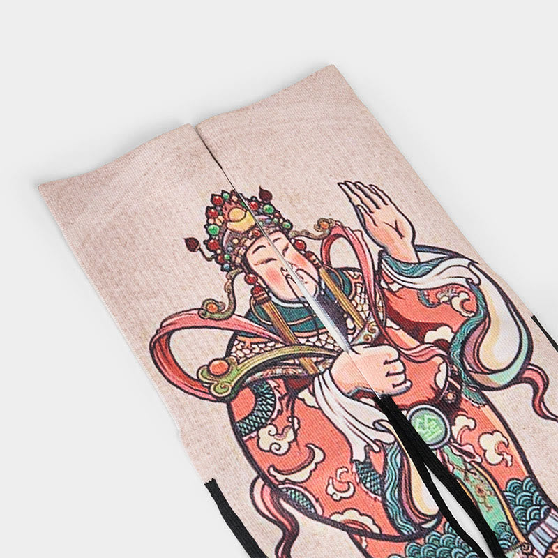 Buddha Stonesカジュアル富貴神如意柄マイクロクルーソックスメンズレディースユニセックス - image 2