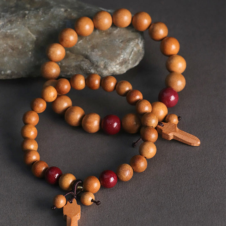Buddha Stones桃の木 辰砂 剣チャーム開運財運ブレスレット - image 11