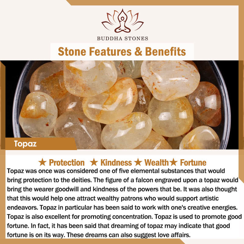 Buddha Stonesトパーズ ピース平和のお守りチャームダブルラップデザイン開運財運ブレスレット - image 9