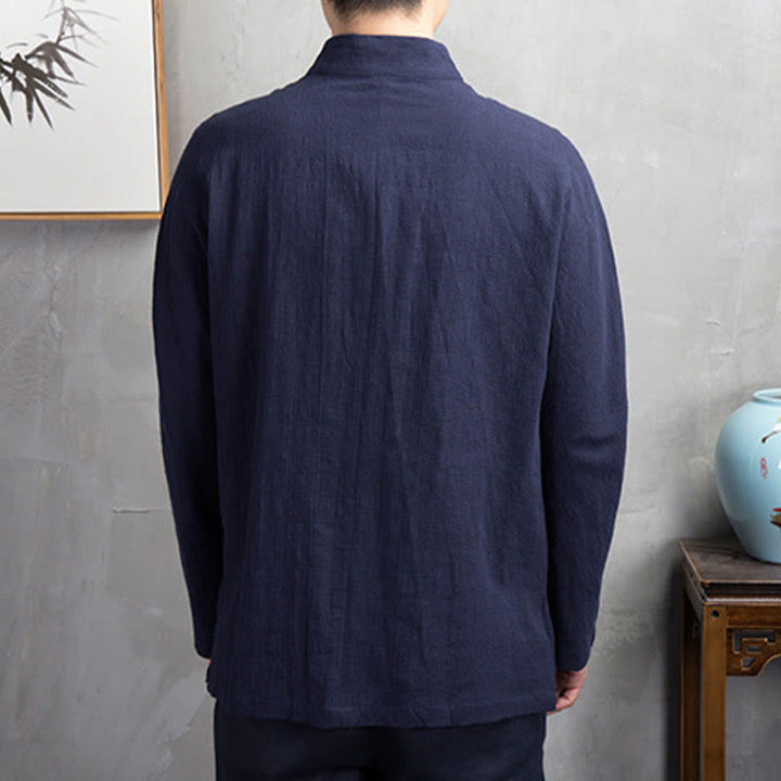 Buddha Stones無地 カジュアル フロッグボタン メンズ シャツ 衣類 - image 10