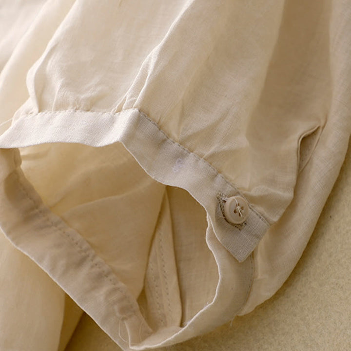 Buddha Stonesカジュアル レディース プレーン フロッグバックルデザイン ハーフスリーブシャツ - image 11