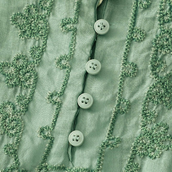 Buddha Stonesカジュアル レディース プレーン フロッグバックルデザイン ハーフスリーブシャツ - image 21