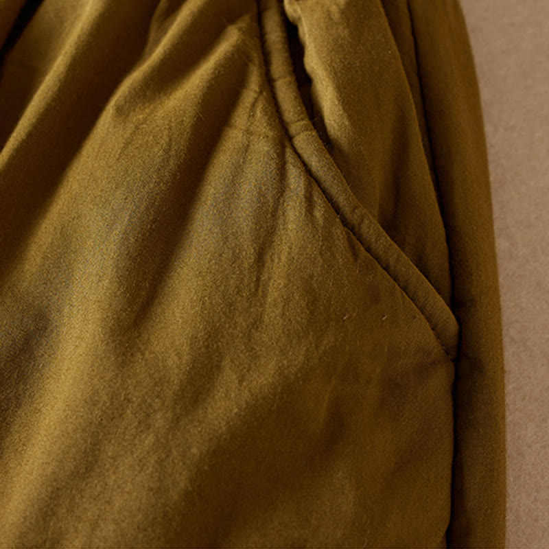 Buddha Stones無地コットンパッド入りレディースハーレムコットン厚手パンツ（ポケット付き） - image 5