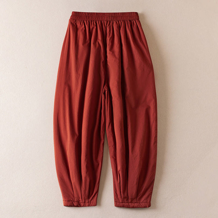 Buddha Stones無地コットンパッド入りレディースハーレムコットン厚手パンツ（ポケット付き） - image 16