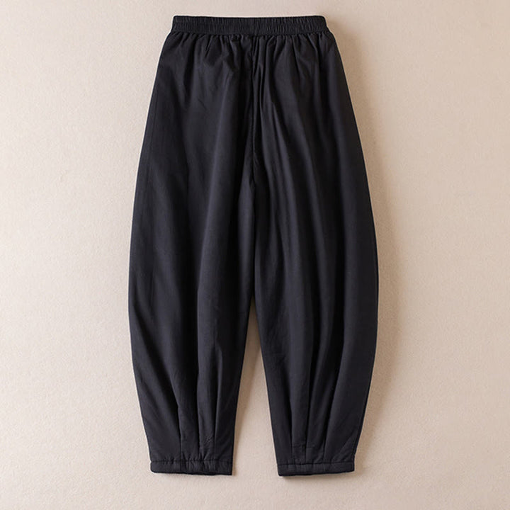 Buddha Stones無地コットンパッド入りレディースハーレムコットン厚手パンツ（ポケット付き） - image 23