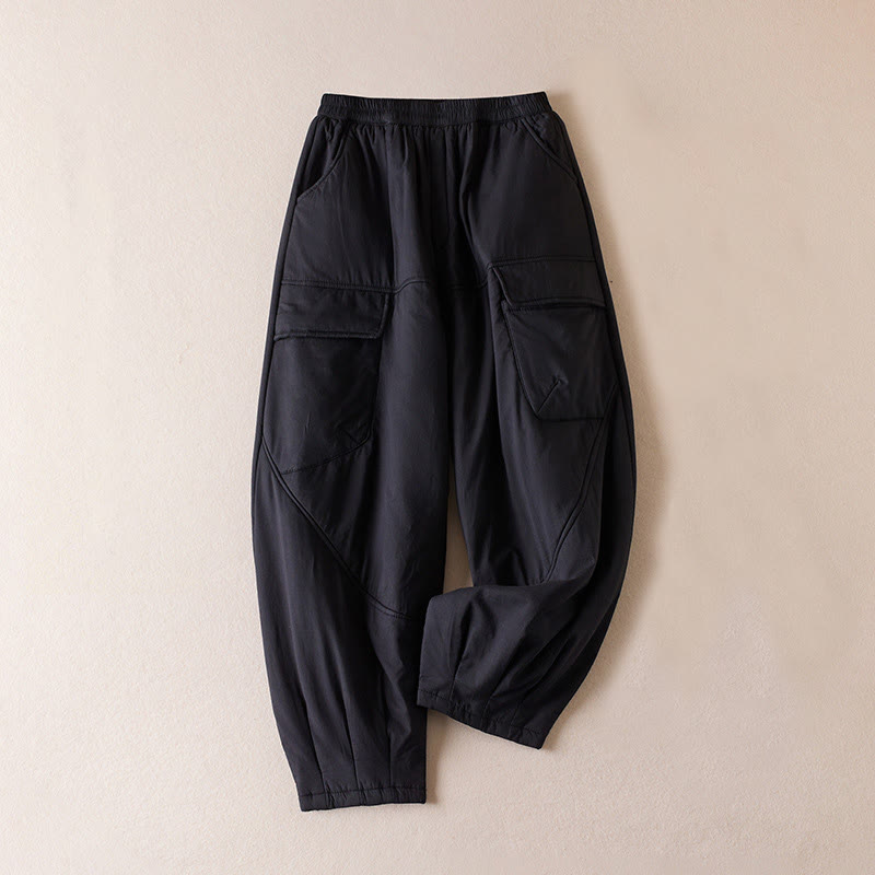 Buddha Stones無地コットンパッド入りレディースハーレムコットン厚手パンツ（ポケット付き） - 黒 - US8-10，UK/AU12-14，EU40-42 (2XL) - image 22