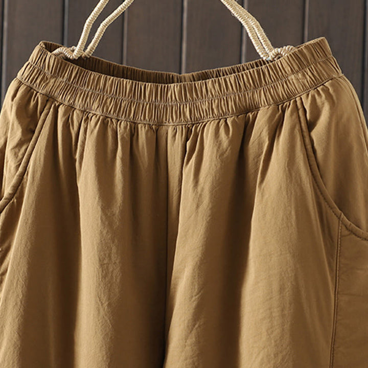 Buddha Stones無地 暖かい コットンパッド レディース ハーレム コットンパンツ ポケット付き - image 6