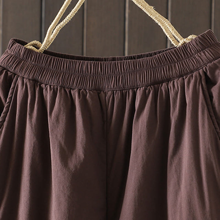 Buddha Stones無地 暖かい コットンパッド レディース ハーレム コットンパンツ ポケット付き - image 9