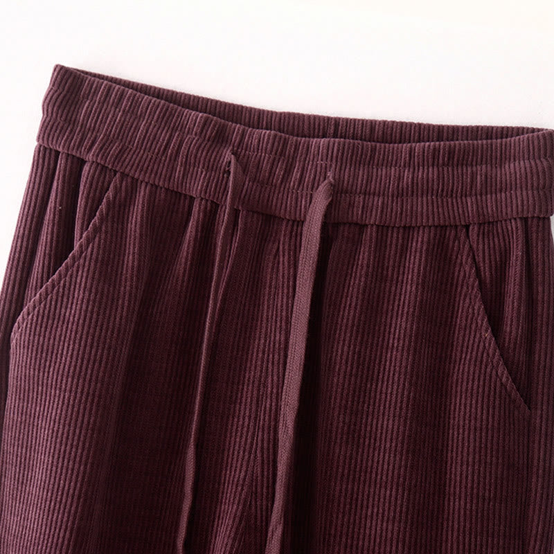 Buddha Stonesカジュアルコーデュロイコットンパッド入りレディースコットンパンツ（ポケット付き） - image 14