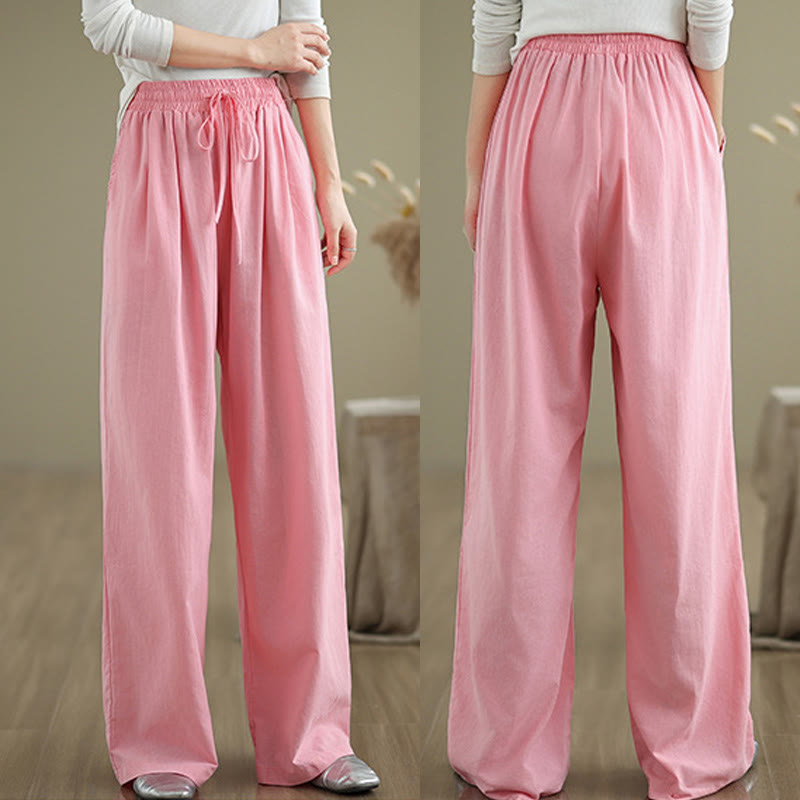 Buddha Stonesカジュアル ストレートレッグ レディース コットンパンツ ポケット付き - image 18