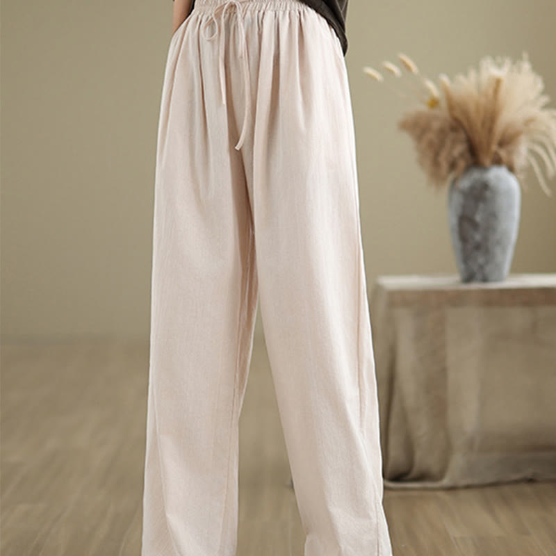 Buddha Stonesカジュアル ストレートレッグ レディース コットンパンツ ポケット付き - image 22