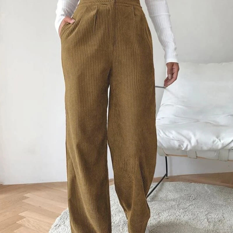 Buddha Stonesカジュアルコーデュロイストレートレッグレディースコットンパンツ（ポケット付き） - ダークゴールデンロッド - US14、 UK/AU18、 EU46 (2XL) - image 0