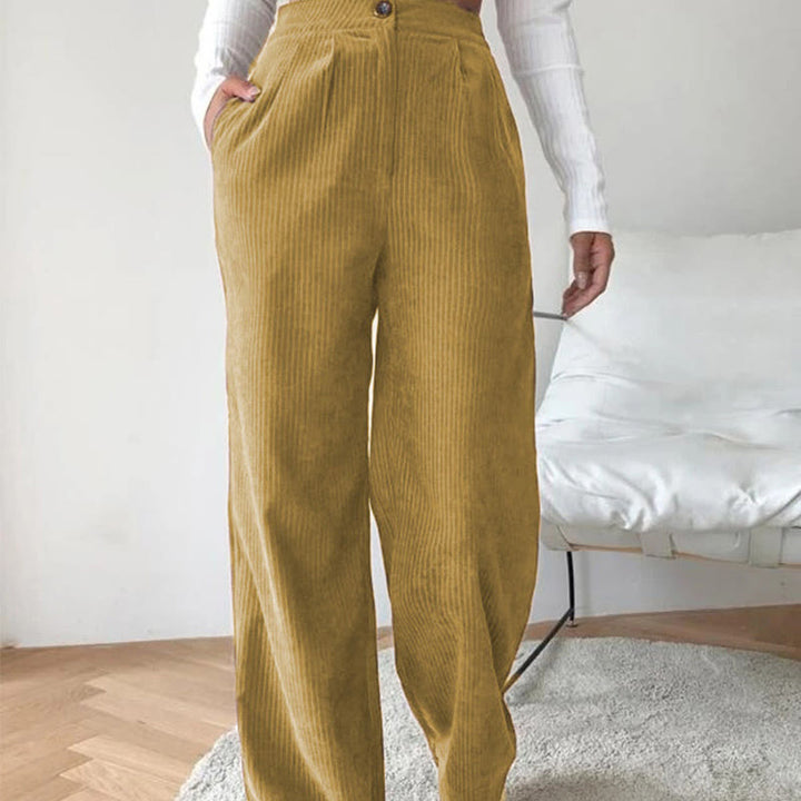 Buddha Stonesカジュアルコーデュロイストレートレッグレディースコットンパンツ（ポケット付き） - image 12