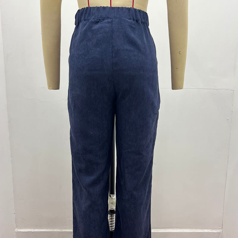 Buddha Stonesカジュアルコーデュロイストレートレッグレディースコットンパンツ（ポケット付き） - 海軍 - US14、 UK/AU18、 EU46 (2XL) - image 15