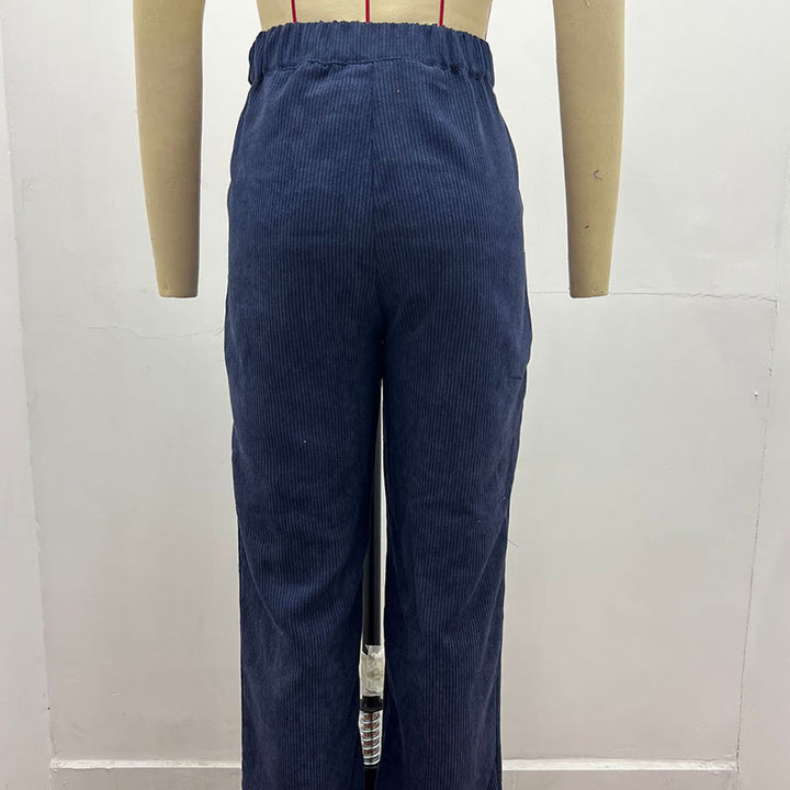 Buddha Stonesカジュアルコーデュロイストレートレッグレディースコットンパンツ（ポケット付き） - 海軍 - US14、 UK/AU18、 EU46 (2XL) - image 15