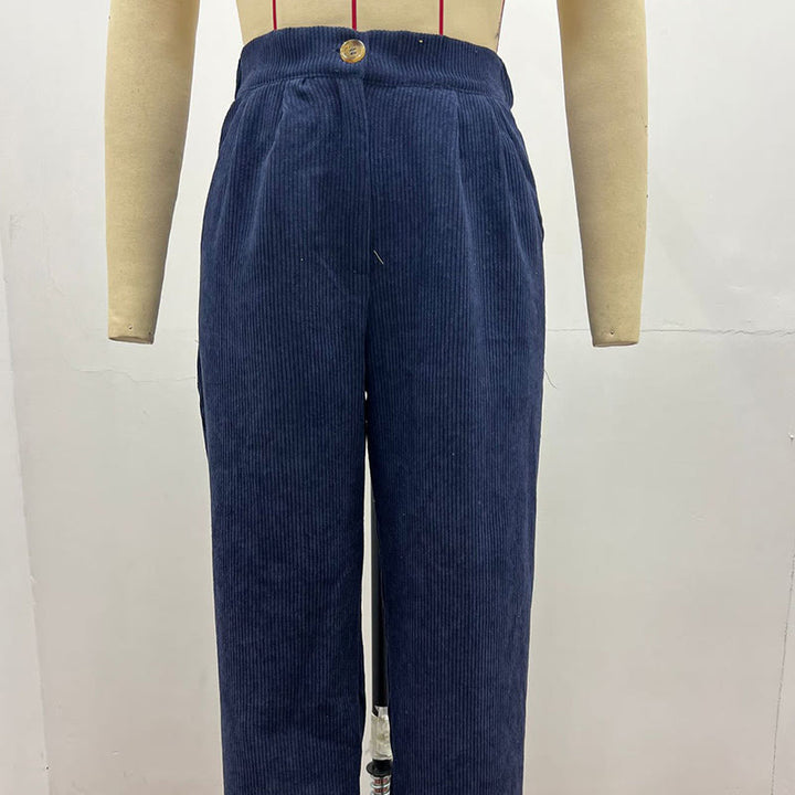 Buddha Stonesカジュアルコーデュロイストレートレッグレディースコットンパンツ（ポケット付き） - image 17